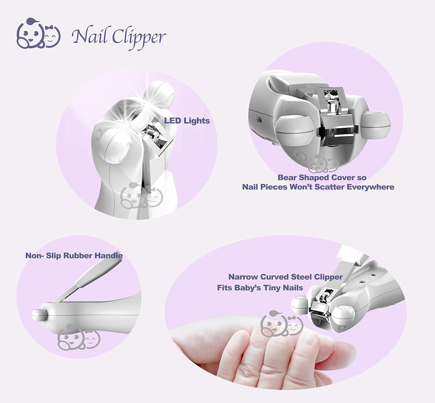 Baby Nail Clippers 20 in 1 by Royal Angels Baby | Safe Electric Baby Nail Trimmer, Baby Nail File Kit, Additional Replacement Heads, Newborn Toddler Toes and Fingernails, Trim and Polish (Blue) - Image 5